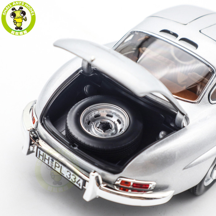 1/18 Mercedes Benz 300SL 300 SL Type W198 1954 Norev 183857 Silver Diecast Model Car