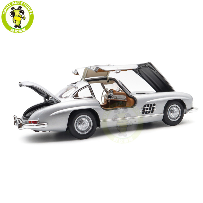1/18 Mercedes Benz 300SL 300 SL Type W198 1954 Norev 183857 Silver Diecast Model Car