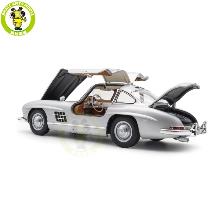 1/18 Mercedes Benz 300SL 300 SL Type W198 1954 Norev 183857 Silver Diecast Model Car