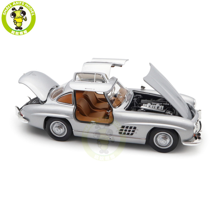1/18 Mercedes Benz 300SL 300 SL Type W198 1954 Norev 183857 Silver Diecast Model Car