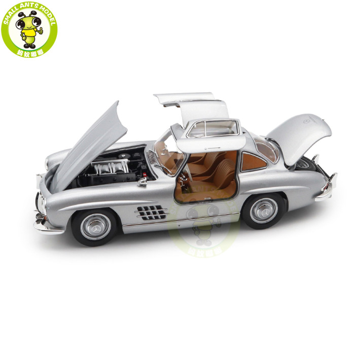 1/18 Mercedes Benz 300SL 300 SL Type W198 1954 Norev 183857 Silver Diecast Model Car