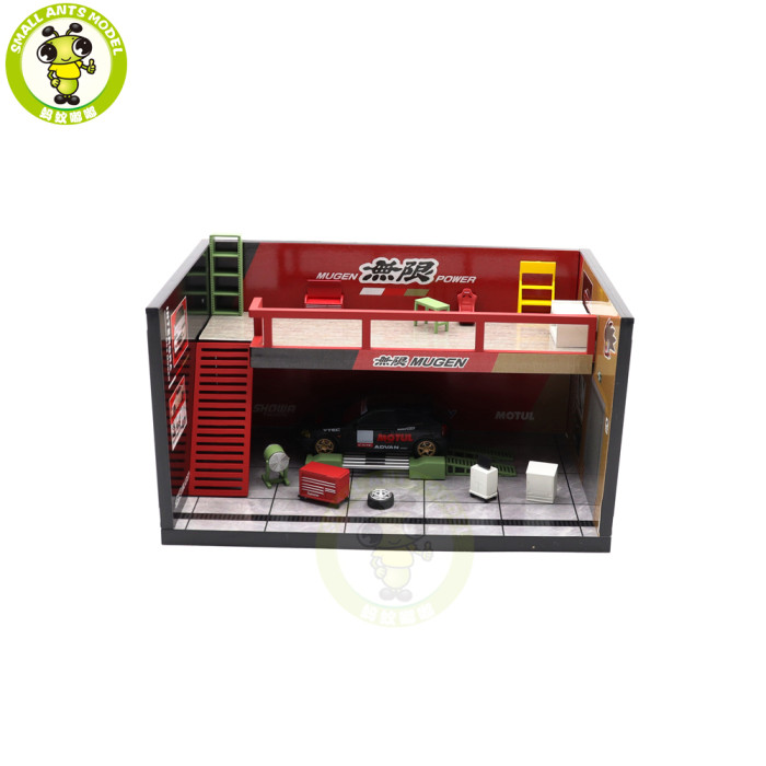 1/64 Motorhelix RWB Mugen Power Car Repair Shop Garage Scene Model