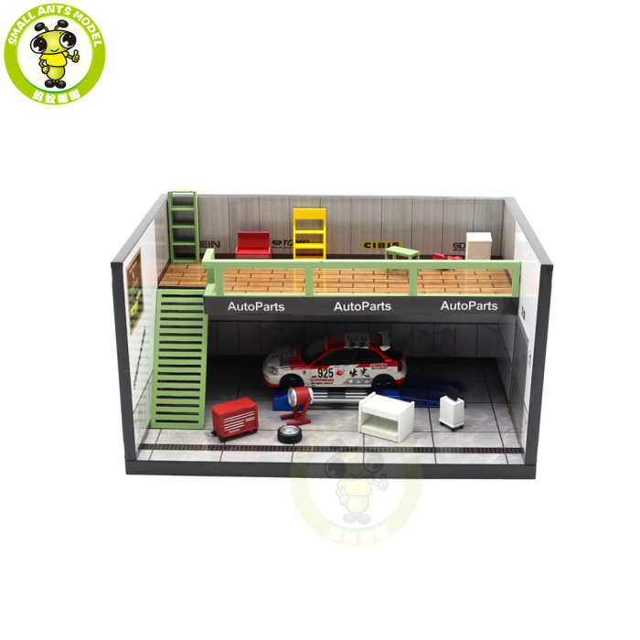 1/64 Motorhelix RWB Mugen Power Car Repair Shop Garage Scene Model