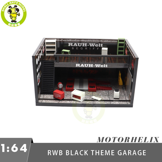 1/64 Motorhelix RWB Mugen Power Car Repair Shop Garage Scene Model