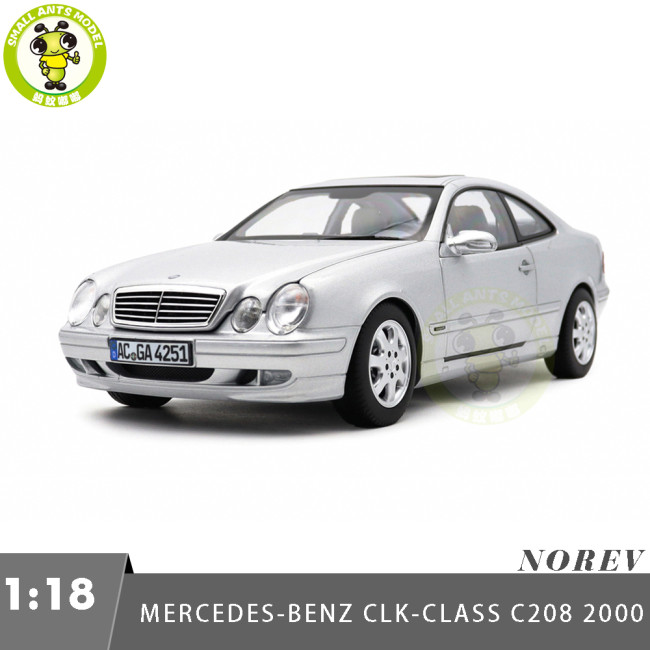 1/18 Mercedes Benz CLK Class C208 2000 Norev 183335 Brillant Silver Diecast Model Toys Car Gifts For Father Friends