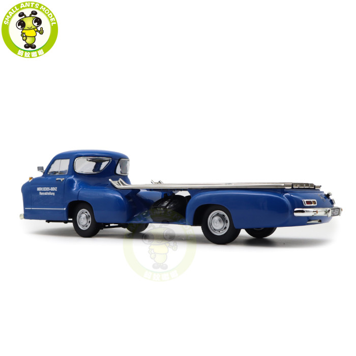 Damaged 1/18 IVY Mercedes Benz Renntransporter Blaues Wuuder Car Transporter 1954 Diecast Model Car
