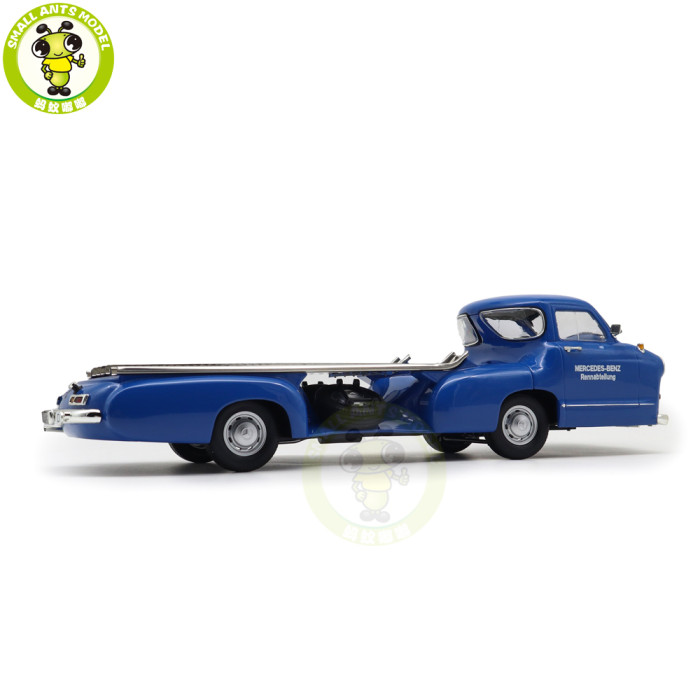 Damaged 1/18 IVY Mercedes Benz Renntransporter Blaues Wuuder Car Transporter 1954 Diecast Model Car