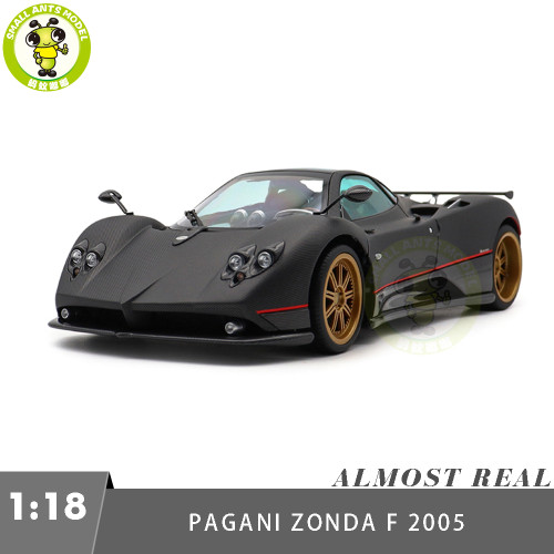 1/18 PAGANI ZONDA F 2005 Almost REAL 850411001 Matt Carbon Black Diecast Model Toy Car Gifts For Friends Father