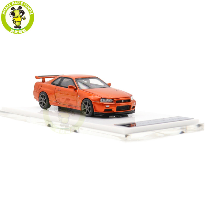 1/64 MOTORHELIX Nissan Skyline GT-R(R34) V-Spec ll Customized Diecast Model Toy Car Gifts For Father Friends