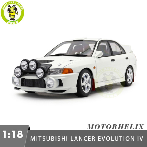 1/18 MOTORHELIX Mitsubishi EVO IV GSR Bonnet Rally Lamp Pod Diecast Model Toy Car Gifts For Father Friends