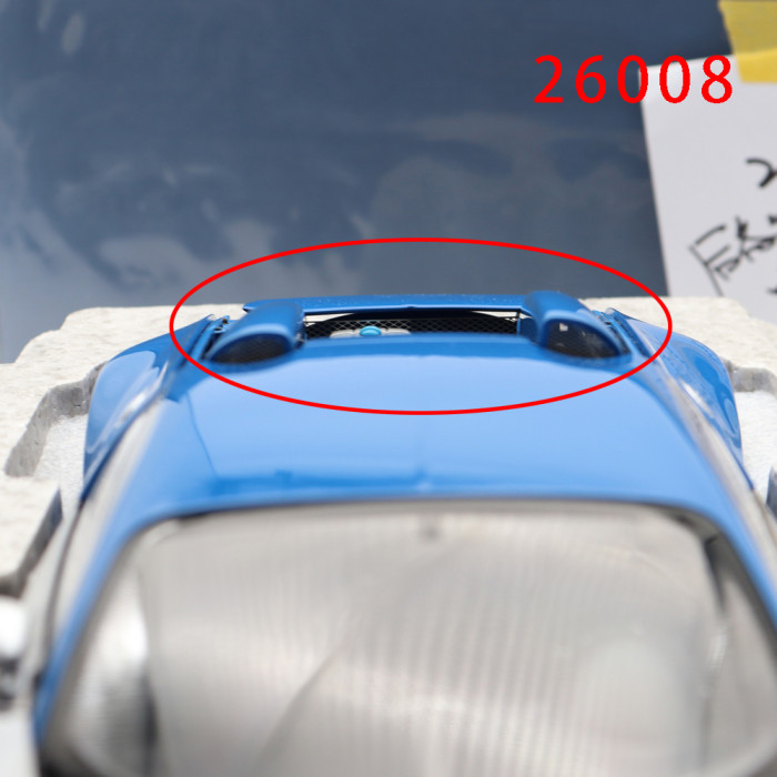 Damaged 1/18 Bugatti Veyron L'Edition Centenaire Autoart 70956 French Blue Jean-Pierre Wimille Diecast Model Car