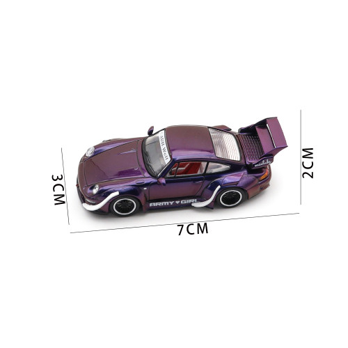 1/64 RWB Porsche 993 Army Girl Motorhelix Diecast Model Car Gifts For Friends