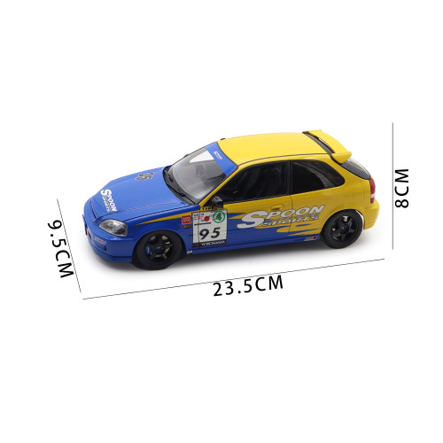 1/18 MOTORHELIX Honda CIVIC Type R EK9-120 Spoon Diecast Model Toy Car Gifts For Friends