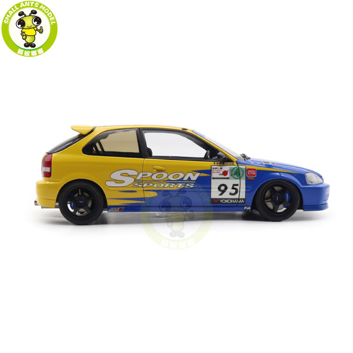 1/18 MOTORHELIX Honda CIVIC Type R EK9-120 Spoon Diecast Model Toy Car Gifts For Friends