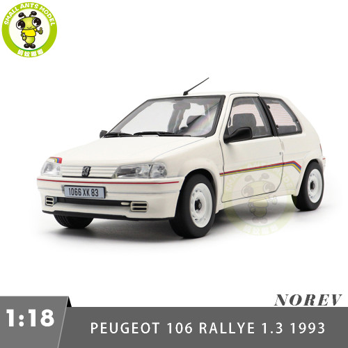 1/18 Peugeot 106 Rallye 1.3 1993 Norev 184920 White Diecast Model Toy Car Gifts For Friends Father