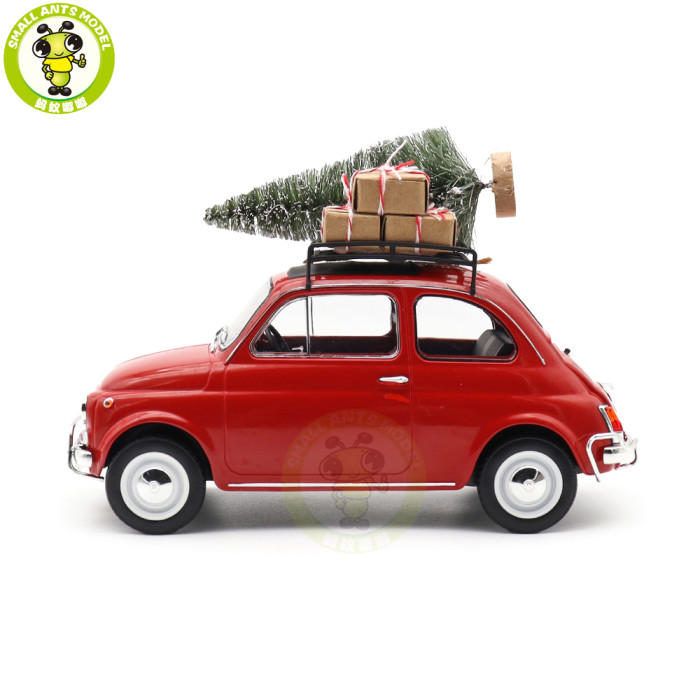 1/18 Fiat 500 L 1968 Norev 187779 Christmas Red Diecast Model Toys Car Gifts For Friends