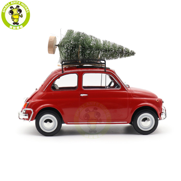 1/18 Fiat 500 L 1968 Norev 187779 Christmas Red Diecast Model Toys Car Gifts For Friends