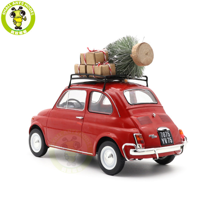 1/18 Fiat 500 L 1968 Norev 187779 Christmas Red Diecast Model Toys Car Gifts For Friends