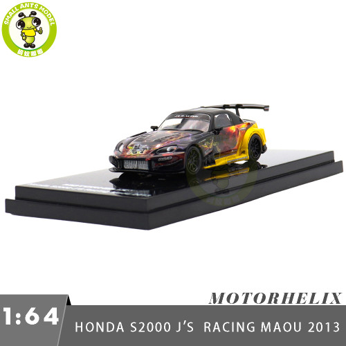 1/64 MOTORHELIX Honda S2000 J's Racing Maou 2013 Diecast Model Toy Car Gifts For Father Friends