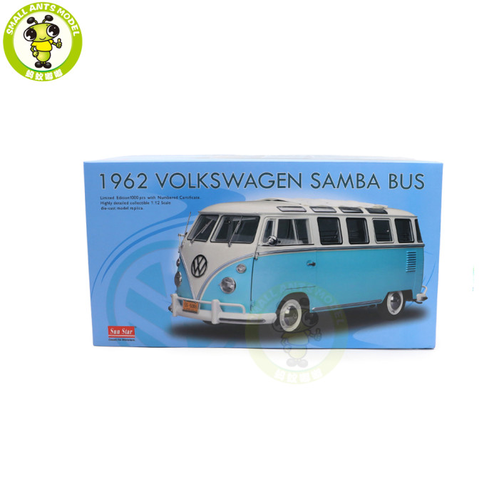 1/12 Sunstar 1962 Volkswagen VW Samba Bus Diecast Model Toys Car Gifts For Friends