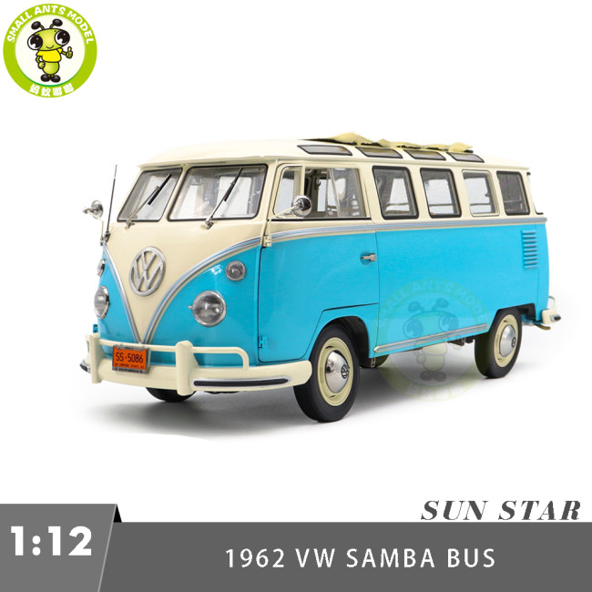 1/12 Sunstar 1962 Volkswagen VW Samba Bus Diecast Model Toys Car Gifts For Friends