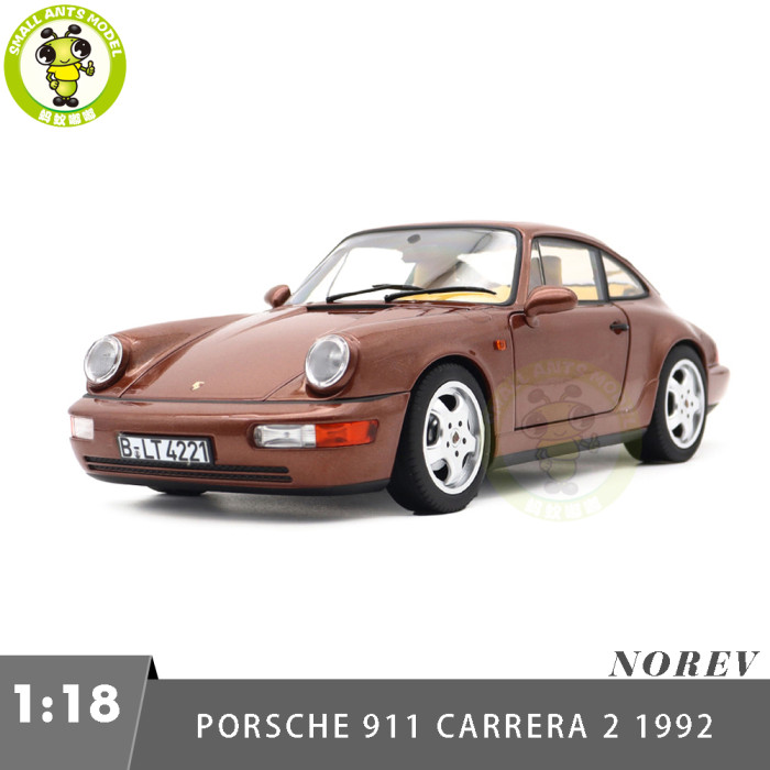1/18 Porsche 964 911 Carrera 2 1992 Norev 187482 Cognac Brown Metallic Diecast Model Toys Car Gifts For Friends Father