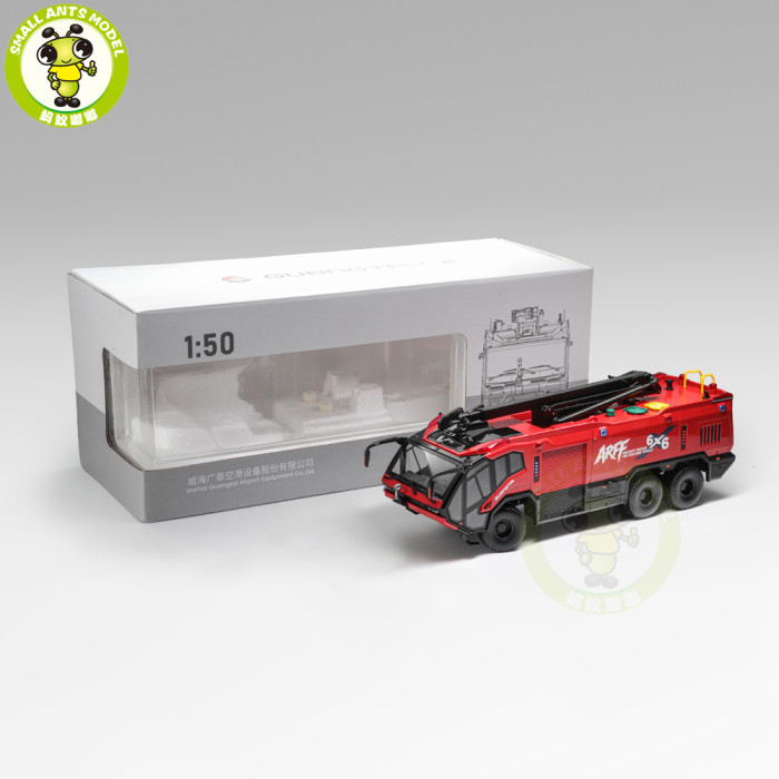 GuangTai 1/50 6×6 Aircraft Rescue Fire Fighting Vehicle Diecast Model Toy Car Gifts For Friends