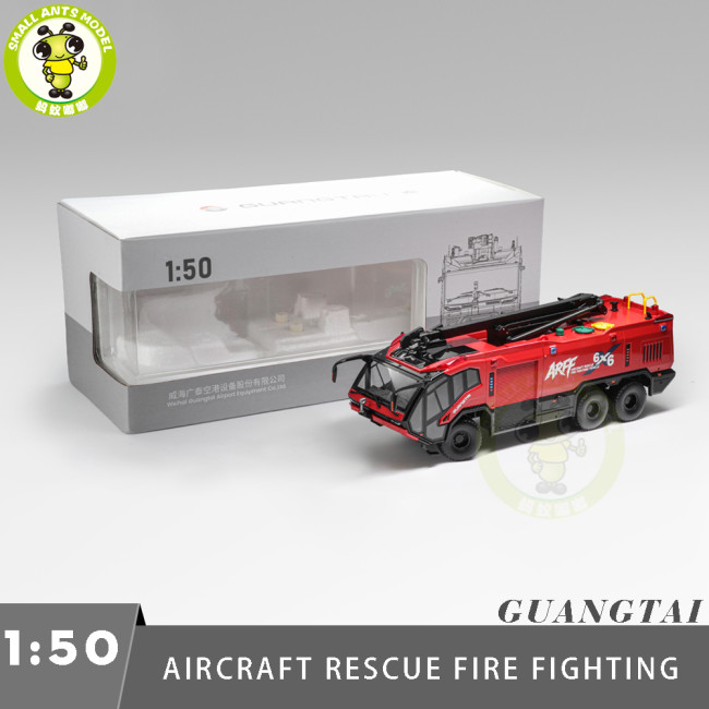 GuangTai 1/50 6×6 Aircraft Rescue Fire Fighting Vehicle Diecast Model Toy Car Gifts For Friends