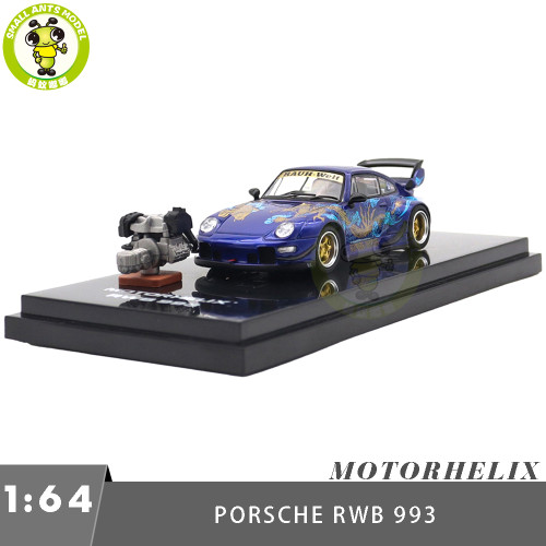 1/64 RWB Porsche 993 Royal Ocean Motorhelix Diecast Model Car Gifts For Friends