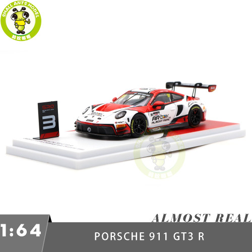Almost Real 1/64 Porsche 911 GT3 R 2025 GT World Challenge Asia Okayama #911 Diecast Model Toy Car Gifts For Friends