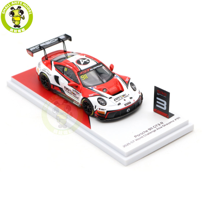 Almost Real 1/64 Porsche 911 GT3 R 2025 GT World Challenge Asia Okayama #911 Diecast Model Toy Car Gifts For Friends