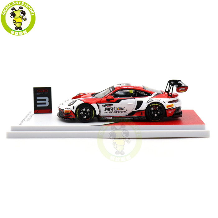 Almost Real 1/64 Porsche 911 GT3 R 2025 GT World Challenge Asia Okayama #911 Diecast Model Toy Car Gifts For Friends