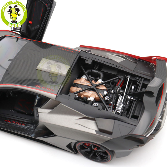 1/18 Lamborghini SC18 ALSTON AUTOart 79216 Grigio Daytona / Red Accents Model Car