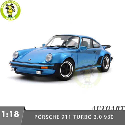 1/18 Porsche 911 Turbo 3.0 930 AUTOart 78115 Minerva Blue W / Turbo Stripes Model Toy Cars Gifts For Friends