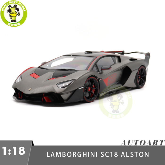 1/18 Lamborghini SC18 ALSTON AUTOart 79216 Grigio Daytona / Red Accents Model Car