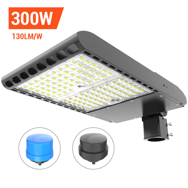 Parking Lot Light, Area / Shoebox / Street / Pole Light 300 Watt,39,000 Lumens,1200W Metal Halide Equal,Photocell Sensor,Slip-Fitter Mountings,5700K Daylight,Wholesaling And Retailing