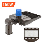 LED Parking Lot Light 150W 21,000LM (140LM/W) 5700K LED Street Lights with Adjustable Slip fit Mount Dusk-to-Dawn Photocell Sensor IP66 Outdoor Commercial Parking Lot Lighting UL & DLC Certified