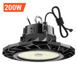 ABODONG LED High Bay Light 200W 26,000LM UFO High Bay LED Shop Lights 1-10V Dimmable 5000K 6.5'Cable with US Plug DLC Complied [800W MH/HPS Equiv.]