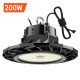 ABODONG LED High Bay Light 200W 26,000LM UFO High Bay LED Shop Lights 1-10V Dimmable 5000K 6.5'Cable with US Plug DLC Complied [800W MH/HPS Equiv.]