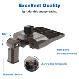 LED Parking Lot Light 150W 21,000LM (140LM/W) 5700K LED Street Lights with Adjustable Slip fit Mount Dusk-to-Dawn Photocell Sensor IP66 Outdoor Commercial Parking Lot Lighting UL & DLC Certified