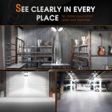 2-Pack Adiding LED Garage Ceiling Light, 6 Deformable Panels with Adjustable Spotlight, E26/E27 Screw-in Bulb Base LED Shop Light