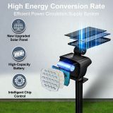 4-Pack Adiding Solar Spot Lights Outdoor, 3 Brightness Spotlight Landscape Lighting,  Auto ON/OFF Outdoor Solar Lights for Yard, Garden, Lawn, Warm Light