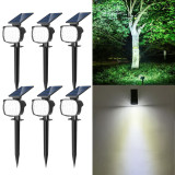 6-Pack Adiding Solar Spot Lights Outdoor, 3 Brightness Spotlight Landscape Lighting,  Auto ON/OFF Outdoor Solar Lights for Yard, Garden, Lawn, White Light