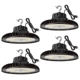 4-Pack Adiding LED High Bay Lights, 200Watts, 34,000Lumens, Wattage Adjustable 200W / 150W / 120W, 5000K, 100-277V - ECO-RADAR Series