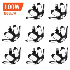 8-Pack Adiding Rotatable LED Garage Light, 100 Watts,10000 Lumens, 6500K Daylight, Deformable 6+1 Panels, LED Shop Lights