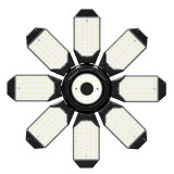 LED Garage Ceiling Lights 2 Pack w/ 8 Adjustable Panels, Super Bright Deformable Basement Light Bulb Fixture Screw in E26 Socket Base for Indoor Shop, Workshop, Attic, Barn, Home Gym, Bay