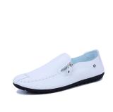 2019 casual men designer shoes solid Light Comfortable Flat Shoes zipper Loafers leather Footwear sneakers mocassin homme D61