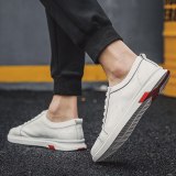 Classic White Men's Casual Board Shoes Flat Casual Shoes Spring Cowhide Large Size 44 45 Male Sneakers Zapatos Para Hombre *