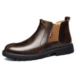 Autumn Chelsea Boots Men Fashion Casual Men Shoes British Male Ankle Boots Comfortable Waterproof Flat Shoes Mr Co New Slip-on