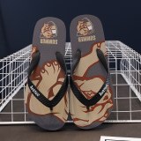 Summer Men's Street Style Flip-flops Sandals Shark Camouflage Printing Personalized Indoor Beach pool Slippers 38-45 Large Size